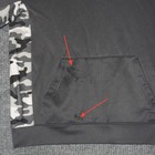 Athletic Badger Sport Workout Hoodie Mens M Gray Camo Sleeve Athletic Fit Mma