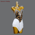 Latin Dance Dress Ab Stones Leopard Competiton Dresses Latin Professional Skirt