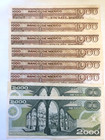 1000 2000 Mexico Peso Banknote 1980 s Lot  8  Justo S  S  Juana
