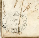 Mauritius Stampless-packet Letter Mauritius-jy 11 1858 Double Oval black -envelo