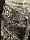 Heavy Etched Crystal Vase Sawtooth Edge 8 5  Tall Starburst Pinwheel