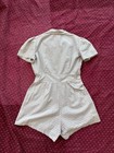 Vintage 1940s Playsuit Cotton Polka Dot Puff Sleeve Romper Sportswear 