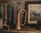 Vintage Brass Copper Signal Horn Military Style Bugle Collectible