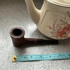 Vtg Sandblast Poker Shape Brown W  Vulcanite Mouthpiece London Made Estate Pipe