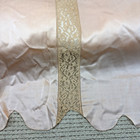 Antique Vtg Silk French Lace Boudoir Coverlet Bedcover Embroidery 95   x72    Set