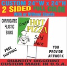 24 X 24 Yard Signs - Custom Corrugated - Full Color - 2 Sided - Stakes Optional