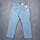 New Wrangler Jeans Men 40x30 Blue Rugged Wear Relaxed Fit Straight Zip Fly Denim
