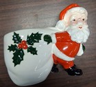 Vintage Relpo Walking Santa Carrying Sack Planter   6028 Japan 6 5 8  Tall