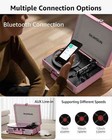 Pink Vinyl Record Player 3 Speeds Portable Suitcase Turntable