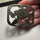 Rose Flower Large Openwork Brooch Pin Silver Tone
