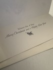 Vintage Greeting Card Christmas Bird Glitter Pine Eb10