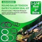 Ae43288 Round Baler Tension Gate Cylinder Seal Forjohn Deere 430 530 Rod Bore