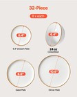 Dinnerware Set Service For 8  32 Pcs  Round Plates And Bowls Sets Scratch Resist