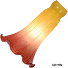 Ls16 Lily Flower Blown Glass Lampshade  yellow Light Red  Opening I d