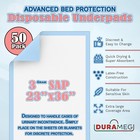 Durameg 23x36 Disposable Underpads 50 Pack Xl Bed Pads Incontinence Chux Pads Pr