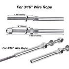 100 X T316 Stainless Steel Hand Swage Tensioner For 3 16   Cable Railing Systems