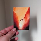 Aceo Print Of Abstract Fantasy Dragon  Watercolor Landscape  By Emily_will_art