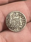 Rare 1814 1 2 Reale Spanish Colonial Silver Old Coin Santiago Mint 75000 Mintage