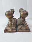 Vintage Set Of 2 Brass   Iron Fireplace Tool Rest Fire Dog 