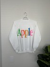 Vintage 90s Apple Computers Sweatshirt Rainbow Logo Mac Spellout Crewneck Large
