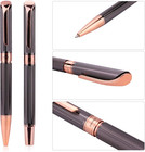Ballpoint And Rollerball Pen Set  Stylish Line Engraved Metal Pen Elegant