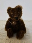 Rare Vintage Miniature Steiff Teddy Bear Chocolate Brown Mohair 5 Way Jointed 
