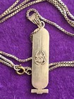 Vintage 900 Silver Gold Plate Accents  Chain Egyptian Pendant Necklace 11 77g 