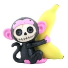 Furrybones Black Munky Skeleton In Black Monkey Costume Figurine