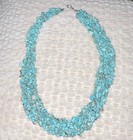 Navajo Native American Signed Turquoise Necklace Sterling Silver End