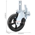4 Pack 8  X 2  Heavy Duty Scaffolding Rubber Swivel Caster With Dual Locking 110