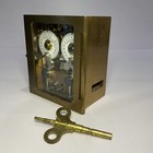 Antique Diebold Safe   Lock Co Brass Dual Dial Vault Time Lock W  Key