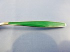 Sterling   Green Enamel Hors D oeuvre Fork By J Tostrup Oslo Norway 