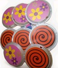 8 Vtg Mod Caps Novelty Hubcap Covers Groovy Hippie Vw Mcm Decor 1970s Movie Prop