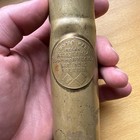 Wwi Artillery Shell With Commemorative Plaque  defused 