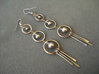 Southwestern Sterlin Silver 3 Hoops Navajo Pearls Style Hook Earrings Dangles 4 