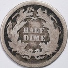 1872 Seated Liberty Silver Half Dime Good  g   Philadelphia Mint
