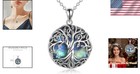 Tree Of Life Necklace For Women Sterling Silver Abalone Shell Crystal Tree Of Li