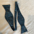 Hermoso New York Bow Tie Men   s Necktie Blue Paisleys Work Party Casual Abstract