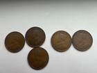 Lot Of 5 Canadian Large Cents
