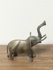 Vintage Brass Baby Elephant Figurine Decorative Sculpture 
