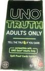 Mattel Uno Truth Adults Only Card Game Waterproof Spill Proof Pvc Cards Nib 18 