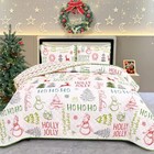  Christmas Quilt Queen Size 3 Pieces Snowman Christmas Tree 90  X 90  Colorful