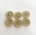 Stamped Lot Of 6 Designer Rope Black And Gold Button