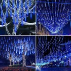 192 288led Light Meteor Shower Rain Tree String Light Outdoor Garden Party Decor