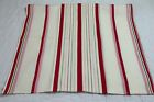 Vintage Kitchen Dish Towel  Cotton  Woven Stripes  Red  Pink  Green  White