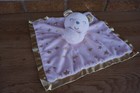 Security Blanket Baby Essentials Pink Teddy Bear Gold Stars Trim Baby Girl Lovey
