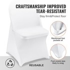 Pro 100 50pcs Stretch Folding Chair Covers Universal Chair Cover Wedding White
