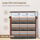 150l Large Foldable Storage Bamboo Laundry Hamper With Lid  Dirty Clothes Basket