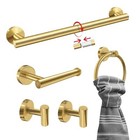 5pcs Bathroom Accessories Set  Bathroom Hardware Set  Splicing 24 Brushed Gold
