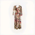 Mary Martin Vintage Floral Maxi Dress Boho Cottagecore Long Sleeve Size M